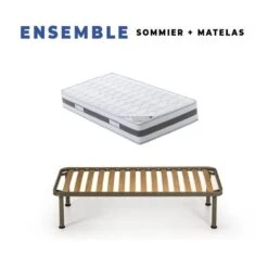 Lot De 2 Matelas 90x200 X 23 Cm + 2 Sommiers + Pieds Offerts Avec Late...