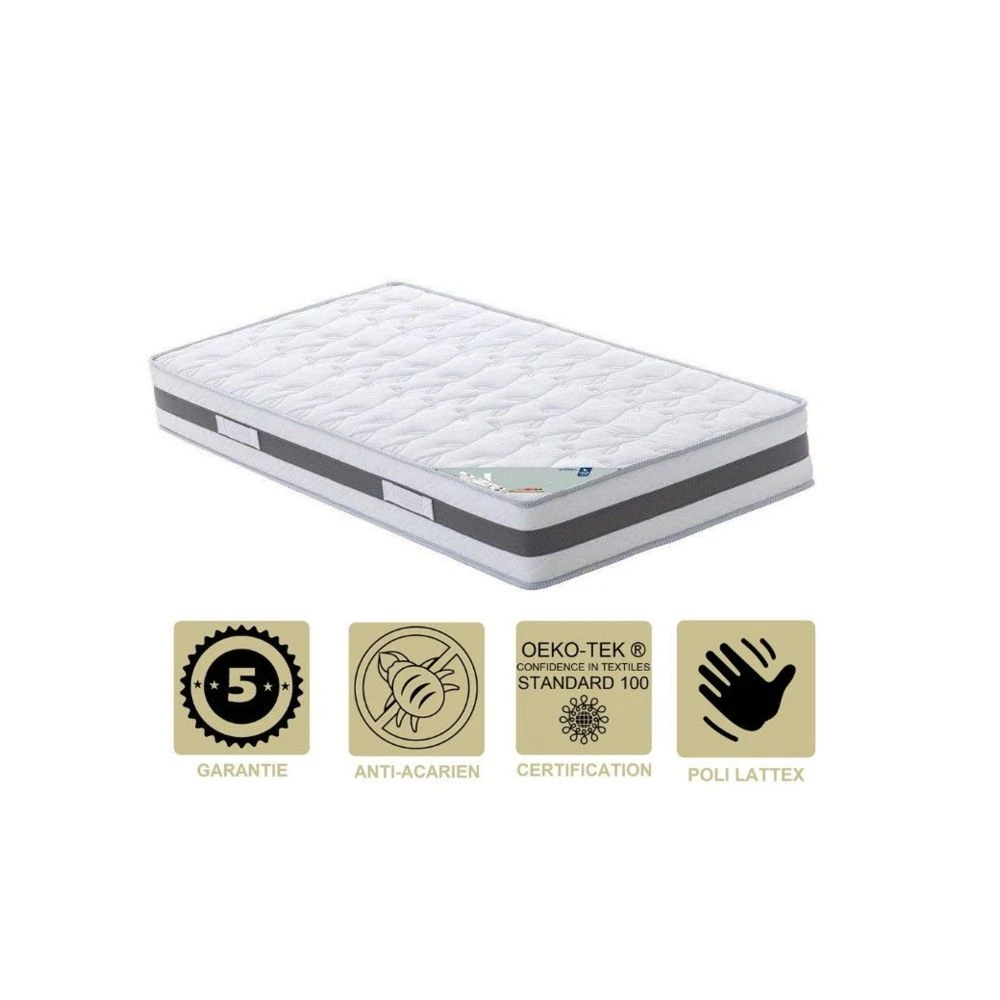 Matelas à Mémoire De Forme 65 Kg/m3 + Alèse 120x190 X 23,5 Cm Trè...