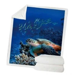 Couverture En Laine Douce Et Chaude Pour Canapé-lit 50 X 60 '' Turtle...