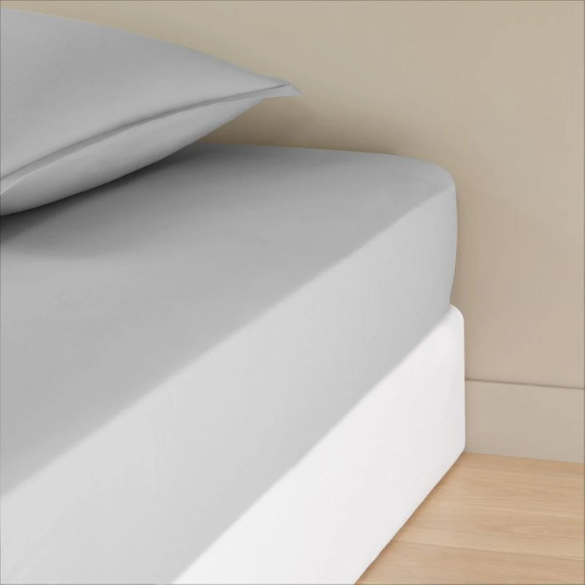 Drap Housse Gris 160x200 Cm DREAMEA CAMILLE â Image 2