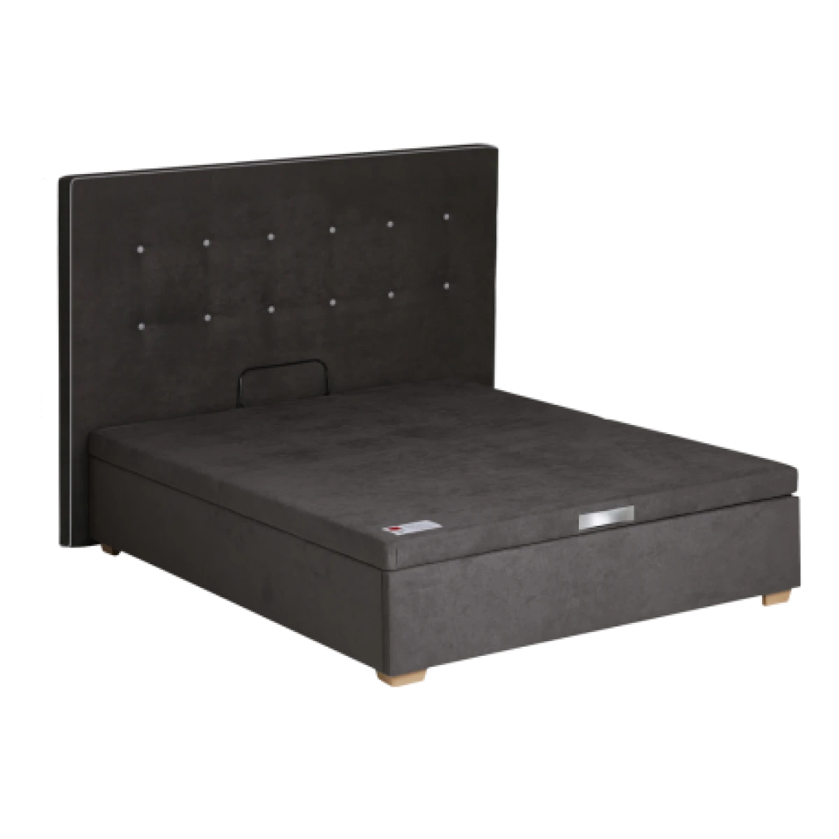 Ensemble Lit Coffre Epeda HERCULE 2 En 1 - Velours Gris Béton 140x190 – Image 3