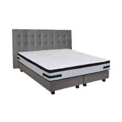 Ensemble Matelas 180x200 + Sommier + TĂŞte De Lit Gris CONFORTLUXE