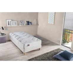 Ensemble Matelas Ressort 5 Zones + Sommier Bois Massif - Accueil Moell...