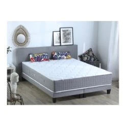 Ensemble Matelas Ressort 7 Zones H.30cm + Sommier Fabriqué En France ...