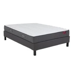 Ensemble Sommier Déco En Kit + Matelas Ressorts Ensachés 5 Zones Acc...