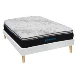 Ensemble Sommier + Matelas Ressorts Ensachés Et Surmatelas Intégré ...