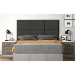 Ensemble TĂȘte De Lit + 2 Tables Chevets Coloris Pin Andersen, Pin Gri...