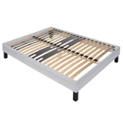 FACILKIT - Sommier Démontable 160x200cm Bois Blanchi