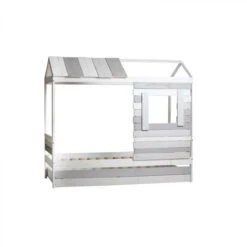 Lit Cabane 90x190 Cm SIA 2 Gris Et Blanc