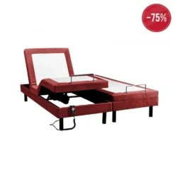 Lit Electrique Top Flex - Couleur - Rouge, Taille - 90x200 Cm