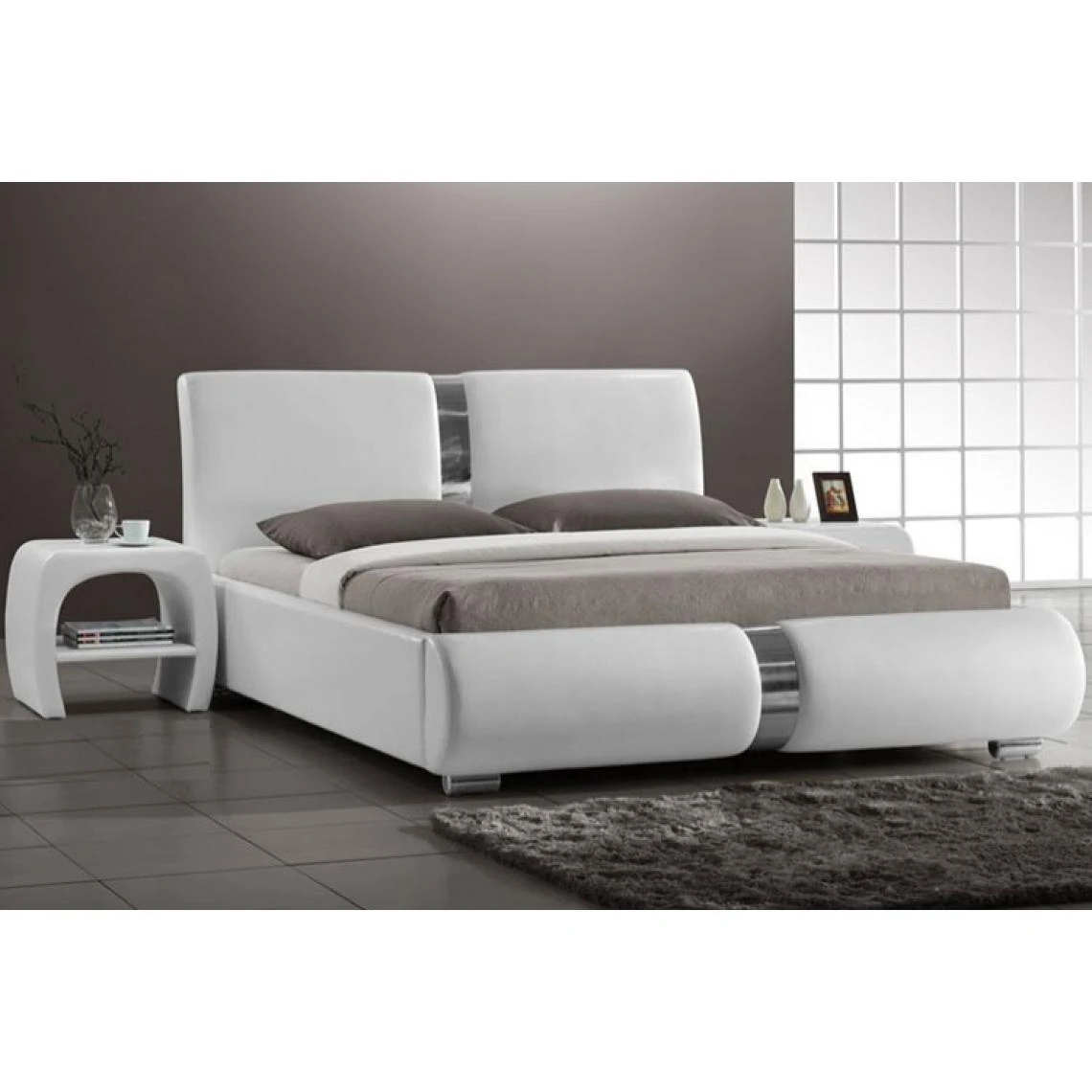 Lit Design Blanc 140x190cm VITARA â Image 2