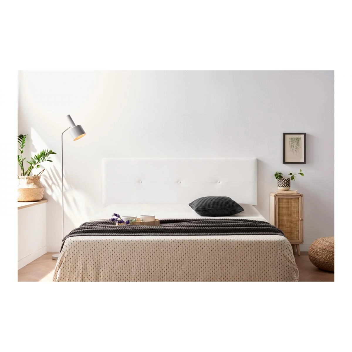 MOONIA-TÊTE DE LIT TAPISSÉE NAPOLI SIMILI CUIR 130 X 50 X 5 Cm – Image 2