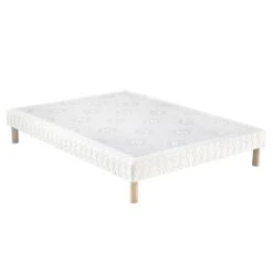 Sommier Tapissier à Lattes Merinos Confort Ferme 140x200 + Pieds