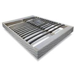 Sommier à Lattes 160 X 200 Cm 2x14 Lattes Souples - Sans Pieds - Gris...