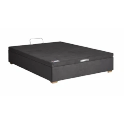 Sommier Lit Coffre Epeda HERCULE Velours Gris Béton 180x200 Avec 2 So...
