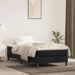 VidaXL Matelas De Lit à Ressorts Ensachés Noir 90x200x20 Cm Velours