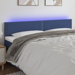 VidaXL Tête De Lit à LED Bleu 160x5x78/88 Cm Tissu