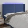 VidaXL Tête De Lit à LED Bleu 163x16x118/128 Cm Tissu