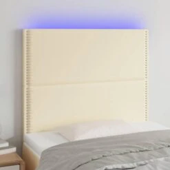 VidaXL Tête De Lit à LED Crème 80x5x118/128 Cm Similicuir