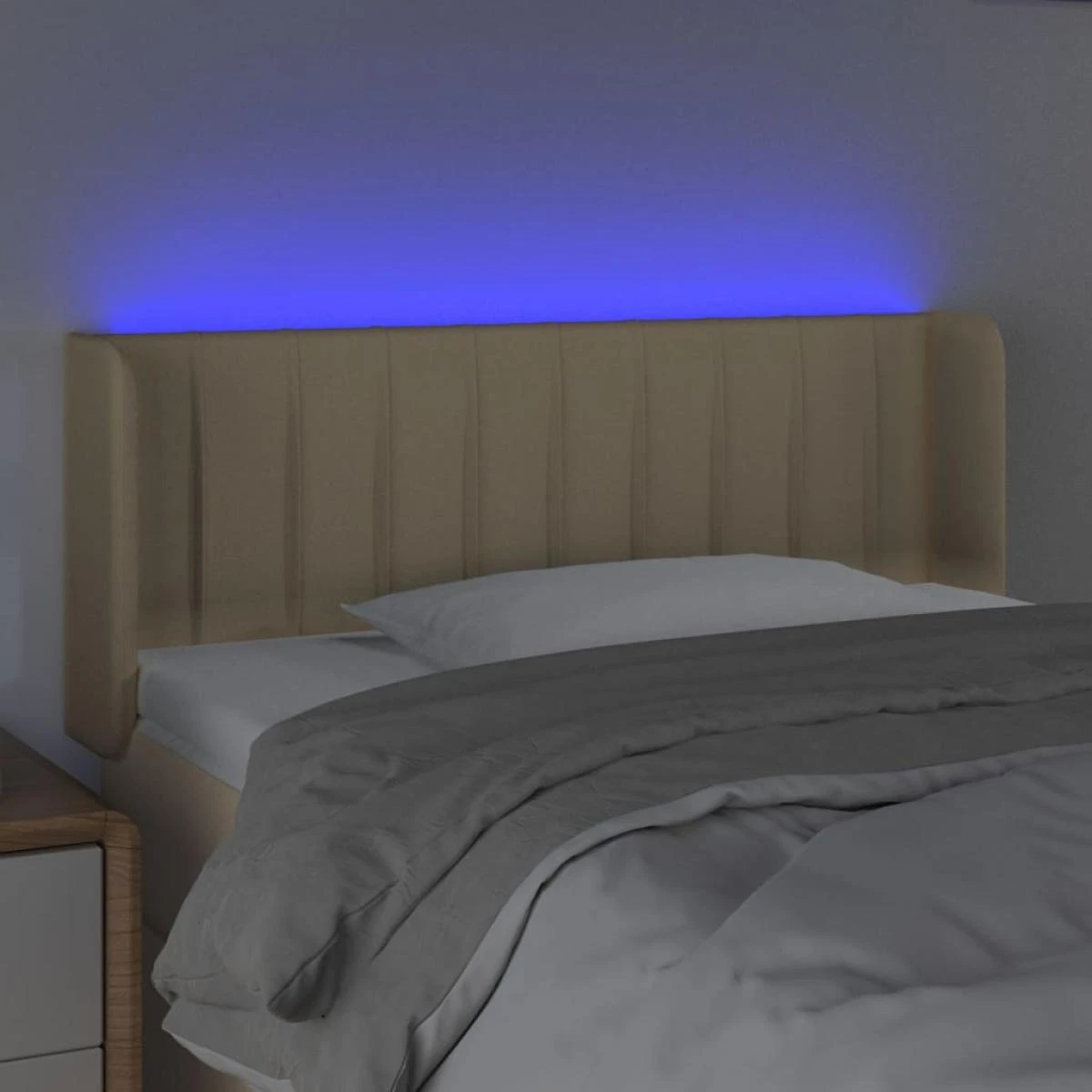 VidaXL Tête De Lit à LED Crème 83x16x78/88 Cm Tissu – Image 3