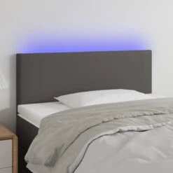 VidaXL TĂȘte De Lit Ă LED Gris 90x5x78/88 Cm Similicuir