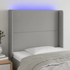 VidaXL Tête De Lit à LED Gris Clair 103x16x118/128 Cm Tissu
