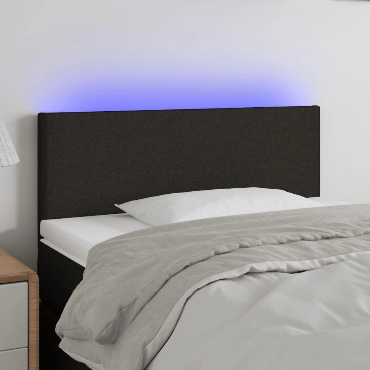 VidaXL Tête De Lit à LED Noir 80x5x78/88 Cm Tissu