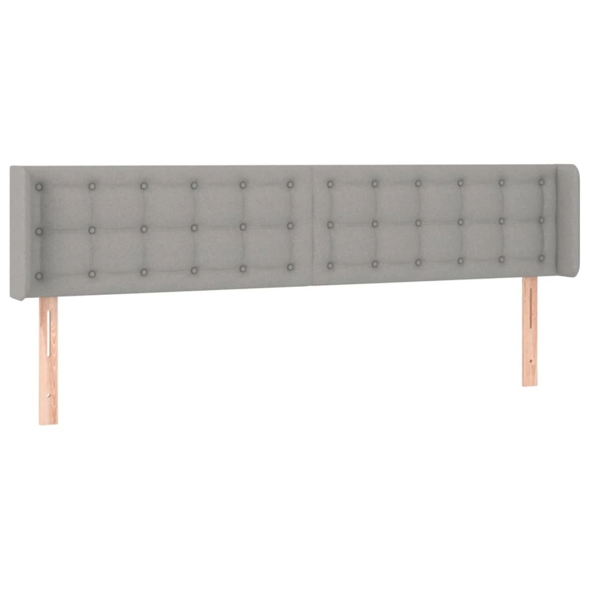 VidaXL TĂȘte De Lit Avec Oreilles Gris Clair 183x16x78/88 Cm Tissu â Image 2
