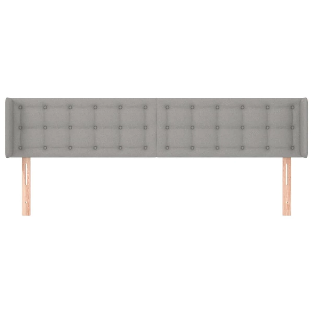VidaXL TĂȘte De Lit Avec Oreilles Gris Clair 183x16x78/88 Cm Tissu â Image 3