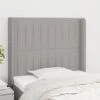 VidaXL Tête De Lit Avec Oreilles Gris Clair 83x16x118/128 Cm Tissu