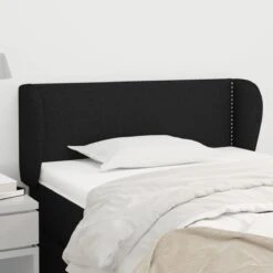 VidaXL Tête De Lit Avec Oreilles Noir 103x23x78/88 Cm Tissu