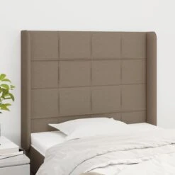 VidaXL Tête De Lit Avec Oreilles Taupe 103x16x118/128 Cm Tissu