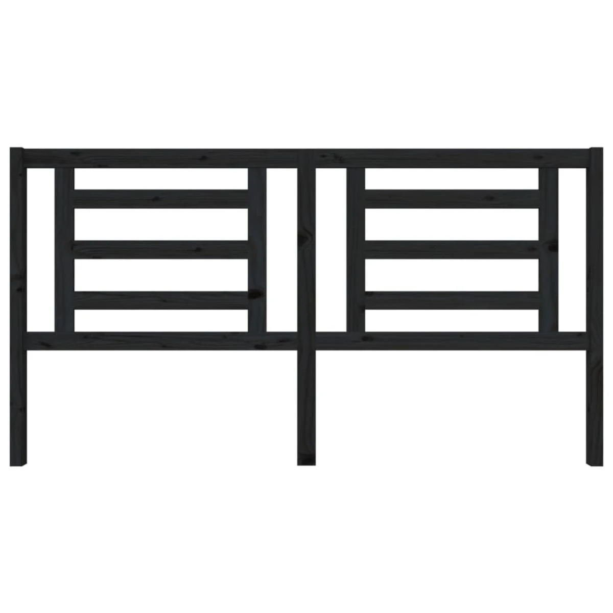 VidaXL TĂȘte De Lit Noir 186x4x100 Cm Bois De Pin Massif â Image 3