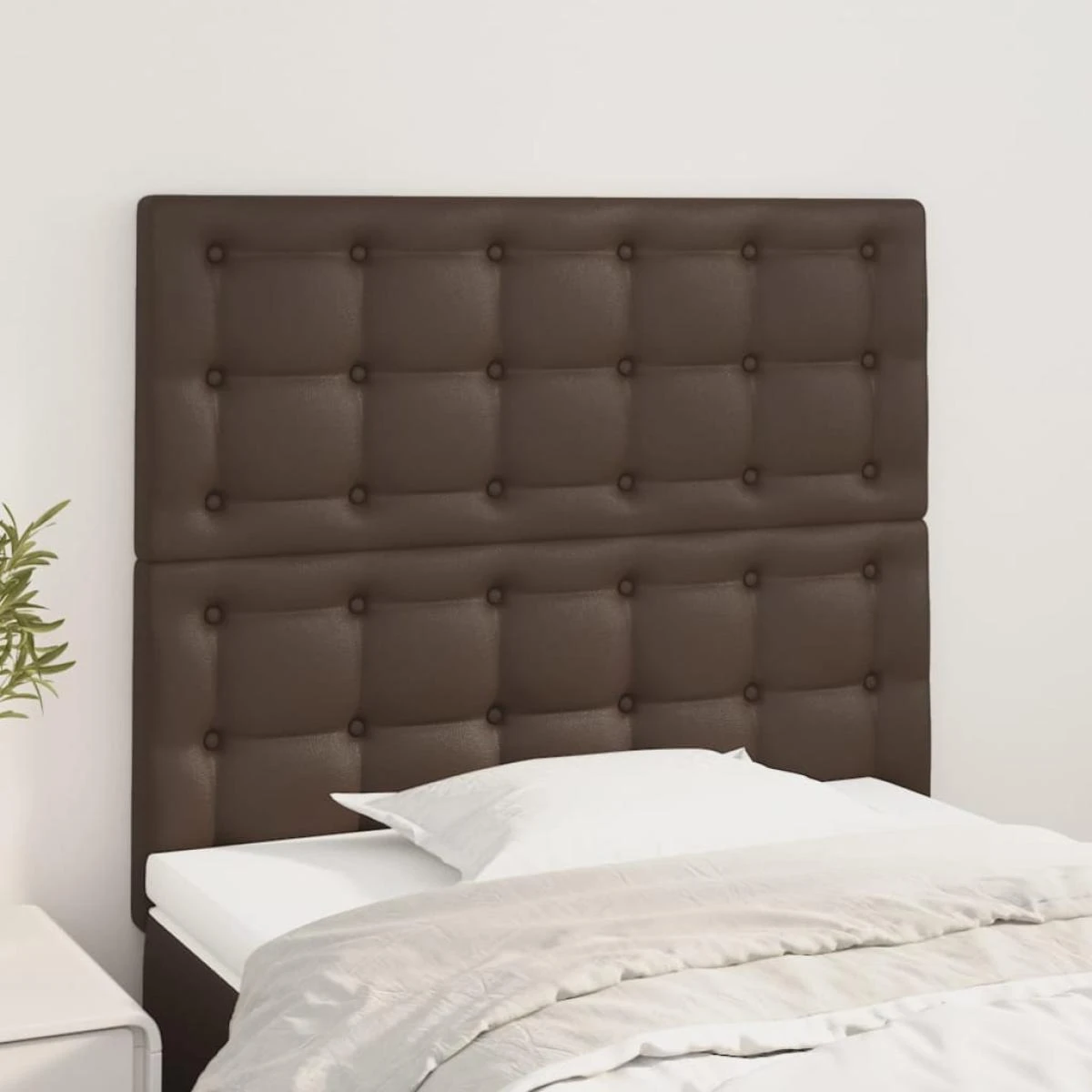 VidaXL TĂȘtes De Lit 2 Pcs Marron 100x5x78/88 Cm Similicuir
