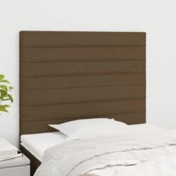 VidaXL Têtes De Lit 2 Pcs Marron Foncé 100x5x78/88 Cm Tissu
